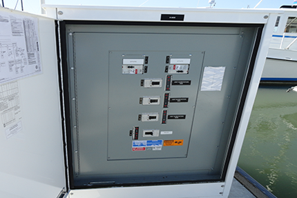 total power supply panel at marina